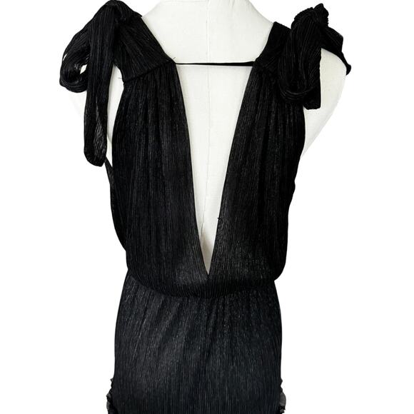 Sabina Musayev Helena Metallic Maxi Dress Black Silver Size Small - Picture 7 of 11
